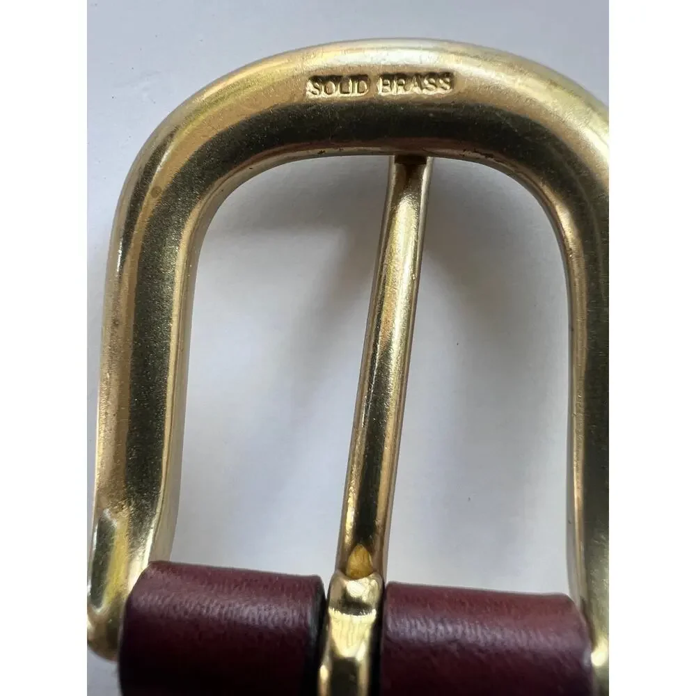 Coach Brown Braided Leather Belt Solid Brass Buckle Adjustable Vintage 36